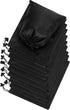 Drawstring Bag - Nylon Cinch and Ditty Stuff Pouch with Toggle (7 x 9-12 pack, Black)...