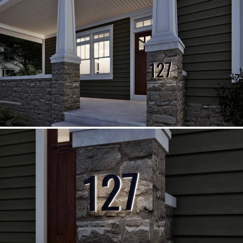 5 Inch LED House Numbers, ABS-Polymer, Premium Quality, Backlit LED 2700K Illuminated Home Address Number, Lighted House Numbers, Modern Address N...