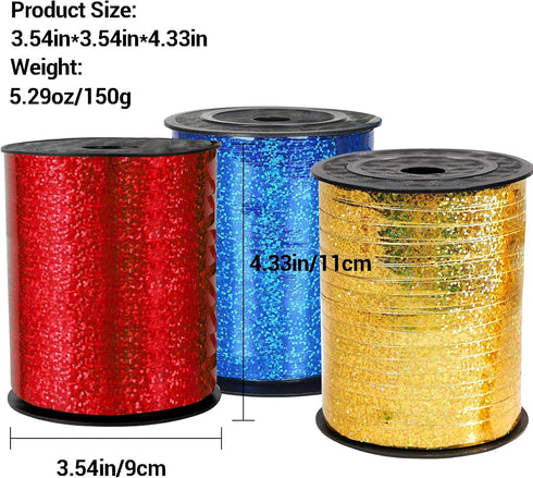 Blue Curling Ribbon, 500 Yard Glitter Blue Ribbon, Shiny Metallic Curling Ribbon for Gift Wrapping, Party Decoration, Balloon Ribbon, Balloon Stri...
