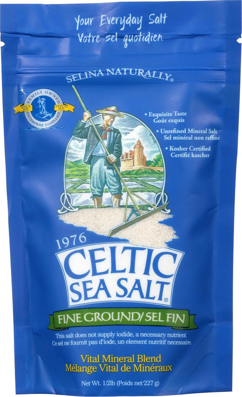 Celtic Sea Salt, Fine Ground Resealable Bag, 8 oz...