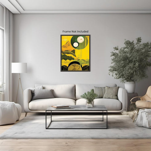 Posterizer 1 pcs-retro surreal happy bright landscape collage-Abstract & Modern Art-Floral & Botanical Art-Gift for Art Lovers- UNFRAMED Wall Art...