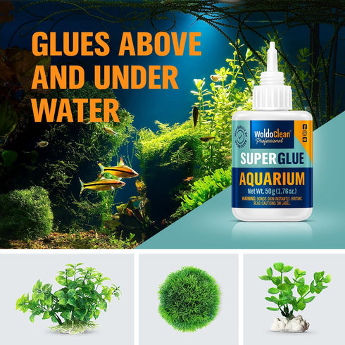 Aquarium super glue for mosses and plants - for freshwater and saltwater aquariums 50g...