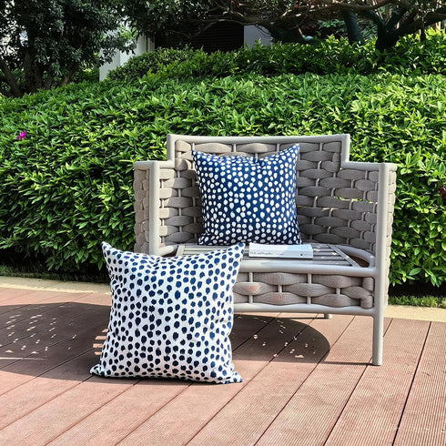 Outdoor Pillow Covers 18x18 Set of 2 Blue Polka Dot Outdoor Waterproof Decorative Pillow Cases Summer Outdoor Sofa Bed Cushion Covers Home Decor G...