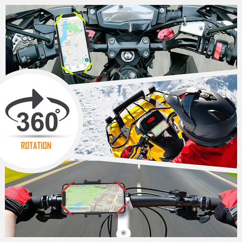 TruActive Premium Bike Phone Mount Holder | Universal Cell Phone Mount for 4"-7" Phones | Includes 6 Reusable Color Bands | Tool Free Handlebar Mo...