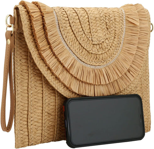 Tmore Weave Handbag,Straw Clutch Summer Evening Handbag Summer Beach Party Purse Woven Straw Bag Envelope...