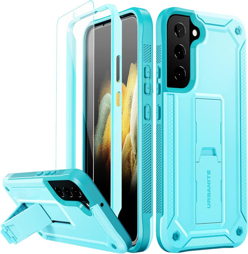 URBANITE for Samsung Galaxy S22 Plus 5G Case, Military Grade Dual Layer Shockproof Protective Cover Case with Screen Protector and Kickstand (Sky ...