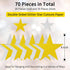 70Pcs 6 Inch Glitter Stars Cutouts Paper Confetti Star Dulinkas Double Printed Paper Star Decorations for Classroom Wall Festival Movie Night Part...