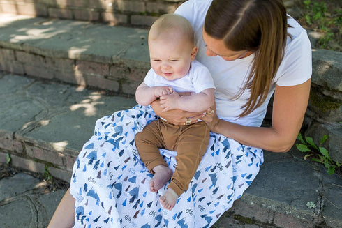 lulujo Baby 100% Cotton Muslin Swaddle Blanket, 47 x 47-Inches, Mountain Top...