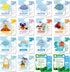 34 Season Flashcards for Kids,Waterproof Month Education Flash Cards, Children's Weather Educational Card, Double-Sided Festivals Toy Cards for To...
