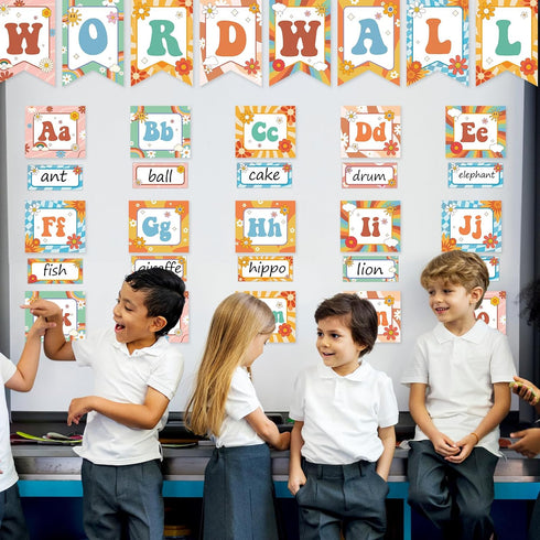 gisgfim Word Wall Classroom Bulletin Board Set Classroom Alphabet Letters for Wall Alphabet Classroom Decoration Supplies for Home Preschool Prima...