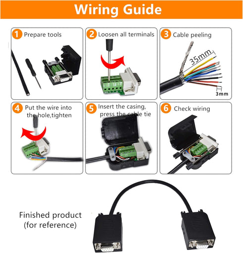 Oiyagai 2 Pcs DB9-G3 9Pins Male Adapter to Screw Connector RS232 Serial to RXD TXD GND 235 Terminal Signal Module with Case...