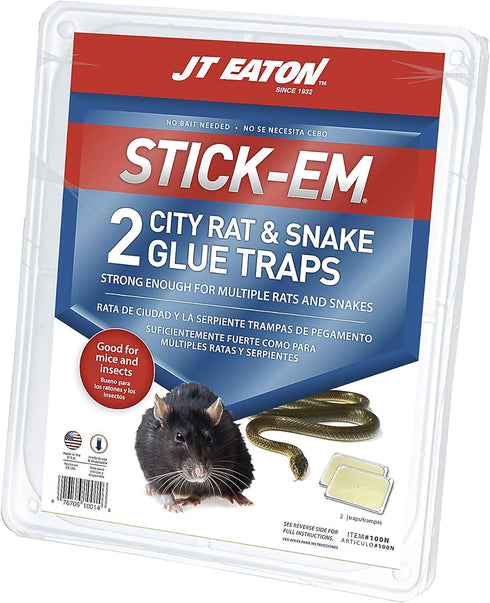 JT Eaton Stick-Em 100N-6 City Rat and Snake Glue Traps...