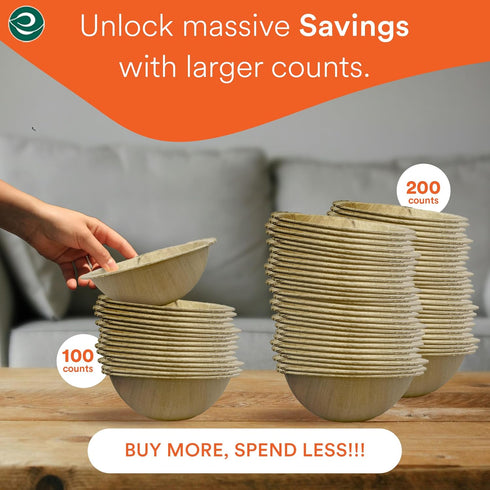 ECO SOUL Palm Leaf Bowls (20, Large 6" (16 Oz) | Round)...