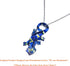 Handmade Large Blue Lizard Art Glass Blown Animal Figurine Pendant Necklace Jewelry...