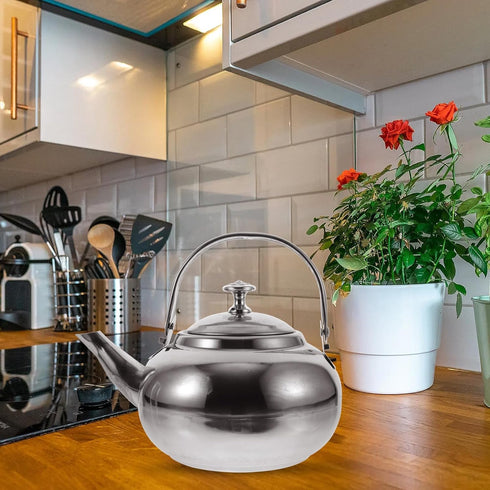 PRETYZOOM Stainless Steel Tea Pot with Infuser,Tea Kettle 16cm Stovetop Teapot Hot Water Pot Teapot Blooming and Loose Leaf Tea Maker Tea Brewer f...