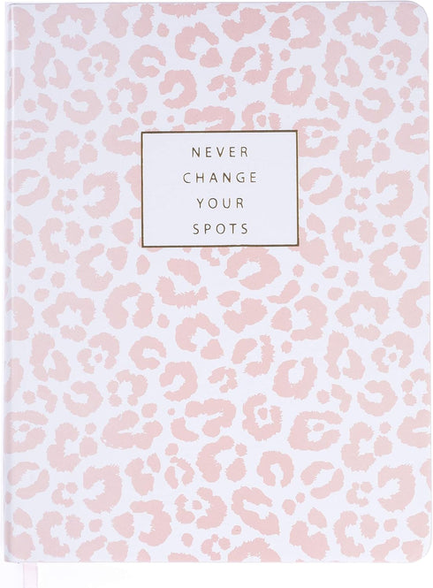 Graphique Vegan Leather Spiral Journal, Cheetah – 6” x 8", 192 Lined Pages, Embellished in Gold Foil on the Cover – Perfect for Taking Notes, List...