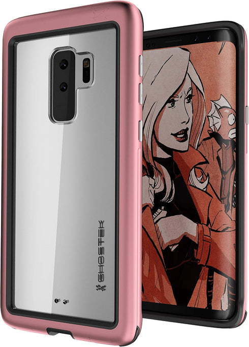 Ghostek Atomic Slim Galaxy S9 Plus Clear Case with Space Metal Bumper Super Tough Shockproof Heavy Duty Protection Wireless Charging Compatible Co...
