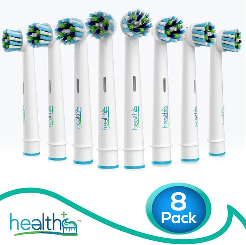 Compatible Oral B Braun Criss-Cross Replacement Heads for Electric Toothbrushes - 8-Pack | Standard Tooth Brush Heads with Dupont...