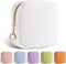 5.31" Small Makeup Bag for Purse, Corduroy Cosmetic Bag for Women Girls, Portable Makeup Pouch with Zipper (White)...