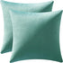 MIULEE Pack of 2, Velvet Soft Solid Decorative Square Throw Pillow Covers Set Cushion Case for Spring Sofa Bedroom Car 18x18 Inch 45x45 Cm Aqua Gr...