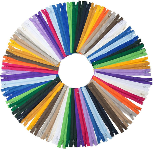 YAKA 60pcs 9 Inch Nylon Coil Zippers Sewing Zippers Bulk for Tailor Sewing Bags Garment Crafts DIY Accessories (20 Color)...