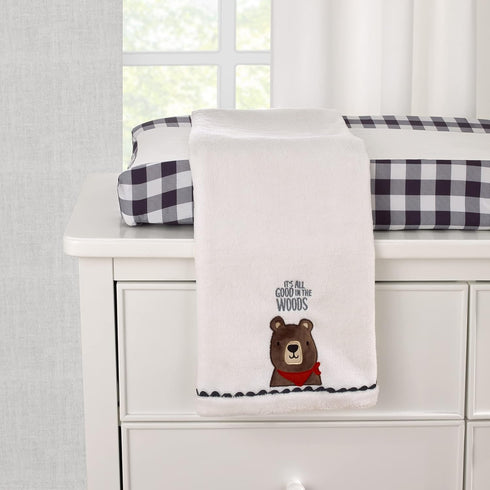 NoJo Into The Wilderness Navy and White Check Super Soft Changing Pad Cover...