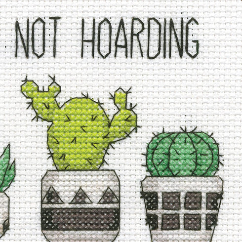 Dimensions 72-76919 Hoarding Plants Counted Cross Stitch Kit for Beginners, 6" D, 14 Cnt. White Aida, 5pcs...