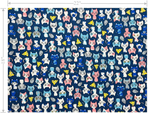 Cat Fabric Fat Quarters Bundles Cute Animal Pattern Cotton Quilting Fabric for Sewing Crafting 18" x 22" (7pcs) SZRUIZFZ...