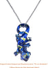 Handmade Large Blue Lizard Art Glass Blown Animal Figurine Pendant Necklace Jewelry...