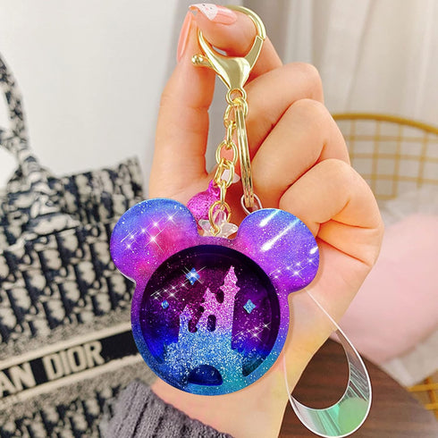 Palksky 2 PCs Resin Molds for Cute Mouse Head Silicone Castle Bow Shaped Epoxy Casting Mold Christmas Resin Molds for DIY Keychain Hanging Pendant...