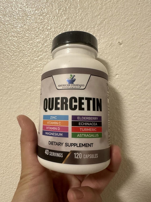 American Standard Supplements Quercetin 1000mg Per Serving with Zinc, Vitamin C, Vitamin D3, Magnesium, Elderberry, Echinacea, Turmeric, Astragalu...
