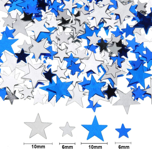 Hestya 60g Star Confetti Glitter Table Confetti Metallic Foil Stars for Party Wedding Festival Decorations(Blue Silver,10mm and 6mm)...
