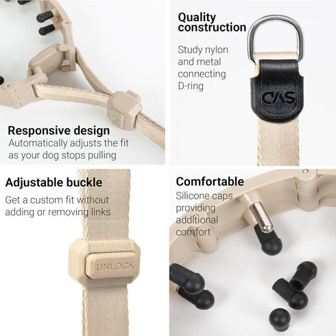 SVD.PET Dog Prong Collar for No-Pull Training, Quick-Release Buckle Adjustable Pinch Collar for Large Dogs (Tan, Large Size)...