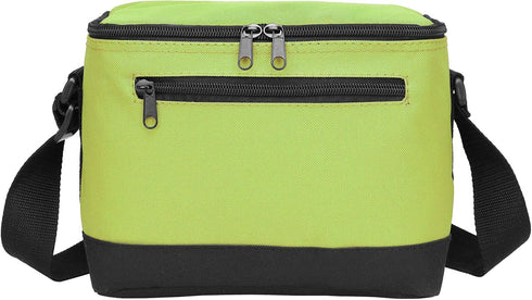 BuyAgain Lunch Bag, 600D Poly Small 6 Can Insulated Reusable Lunch Cooler Bag PEVA Water-resistant Lining for Women Men Adult Work, Apple Green...