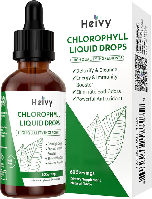 Chlorophyll Liquid Drops, Internal Deodorizer, Detox, Cleanse, Antioxidant, Overall Health Support, 100% Natural, Gluten Free, 2 FL OZ...