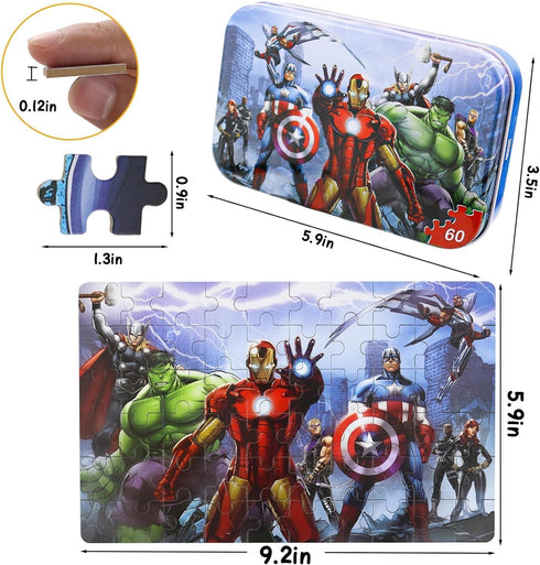 Generic NEILDEN Puzzles for Kids Ages 4-6 Toddler Puzzles for Kids 60 Pieces Puzzles in a Metal Box Educational Jigsaw Puzzles for Girls and Boys,...