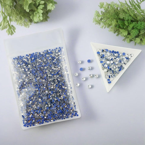 Queenme 3MM 2880pcs SS12 Clear Hotfix Rhinestones Flatback Crystals for Clothes Shoes Crafts Hot Fix Round Glass Gems Stones Flat Back Iron on Rhi...