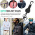 EOTW 2 Pack Retractable Keychain Key Retractable Keychain Heavy Duty with 23.6” Steel Retractable Cord Carabiner Key Ring for Keys Black...