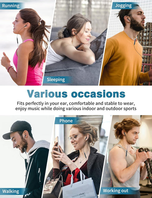 ACAGET 3.5mm Headphones Wired Earbuds for Samsung Galaxy A23 A14 A15 A03s S10 S9, Noise Canceling Semi in-Ear Headset 3.5mm Jack Stereo Earphones ...