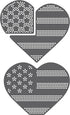 Rhinestone Genie American Flag Heart 8"-Red, White & Blue Magnetic Rhinestone Template, Black...