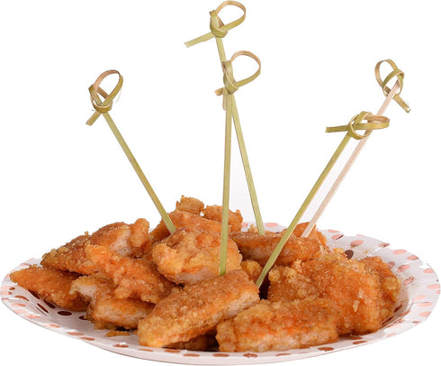 300PCS 4 Inch Bamboo Cocktail Picks - Knot Picks, Skewers, Toothpicks for Appetizers & Events...