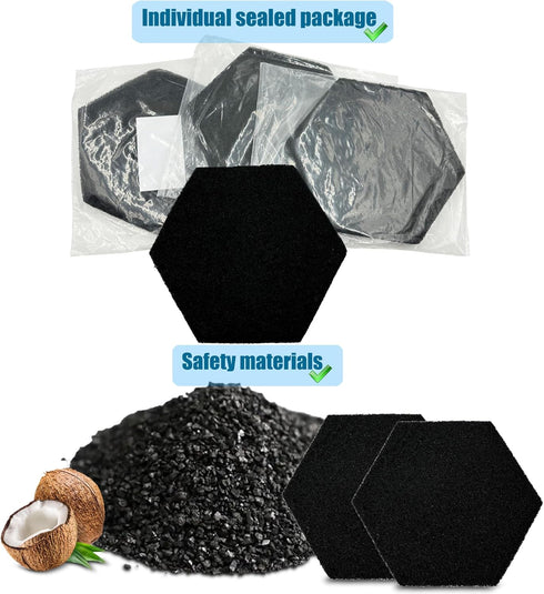 12-Pack Universal Stick-on Trash Can Odor Absorbing Filters, Activated Charcoal Purifying Deodorizer for Trash Cans, Compost Buckets, Countertop a...