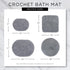 DII Crochet Collection Reversible Bath Mat, Round, 27.5" Diameter, Gray...