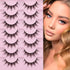 Manga Lashes Natural Look False Eyelashes Anime Lashes Mink Wispy Fluffy Spiky 3D Volume Eyelashes Pack Korean Japanese Asian Cosplay Fake Eyelash...