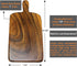 Solid Acacia Wood Cutting and Serving Board with Handle – Handmade, Joint Free Displaying Beautiful Continuous Wood Grains, Double-Sided, Small Ch...