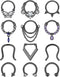 YADOCA 12Pcs 16G Septum Rings Surgical Steel Dangle Septum Piercing Jewelry for Women Septum Clicker Nose Rings Hoop CZ Horseshoe Cartilage Helix ...