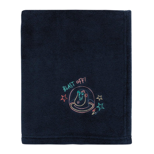 NoJo Disney Toy Story Color Crazy Blue, Green and Orange Blast Off Buzz Lightyear Super Soft Appliqued Baby Blanket...
