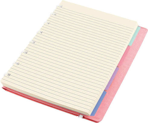 FILOFAX Refillable Pastel Notebook, A5 (8.25" x 5") Rose - 112 Cream moveable pages - Index, pocket and page marker (B115053U)...