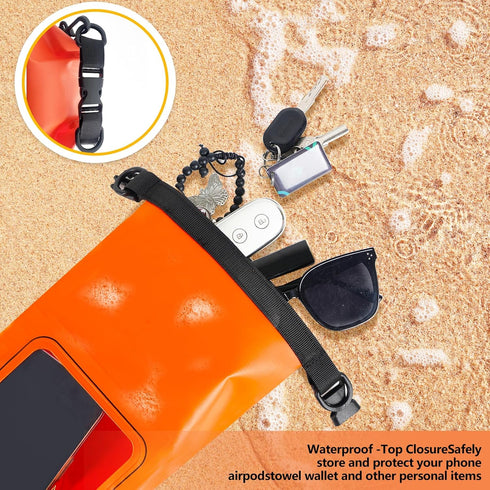 IP68 Waterproof Dry Bag, 2L - Roll Top Waterproof Pool Bag?dry bags for kayaking waterproof-w/Phone Pouch,Large Waterproof Phone Pouch,Boating & K...