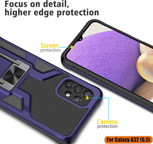 LMDAMZ Compatible Samsung Galaxy A32(5G) Heavy Duty Military Grade Shockproof Kickstand Case Double Protection (TPU+PC) Solid and Durable Magnetic...